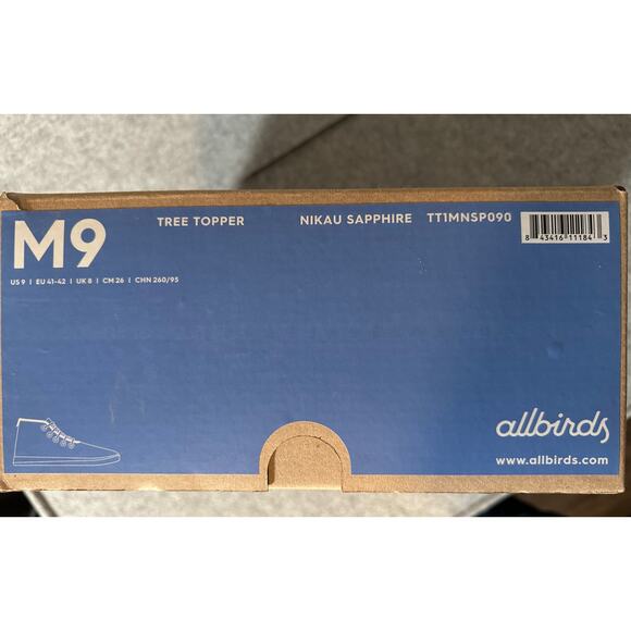 New Allbirds Sapphire Blue Tree Toppers Men's Size 9 - Picture 6 of 6